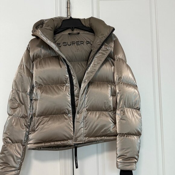Aritzia The Super Puff Liquid Shine Puffer Jacket S Taupe | $325 Retail - Picture 9 of 10